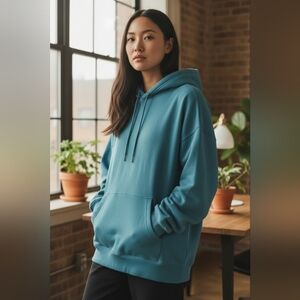 Abercrombie & Fitch Teal Soft A&F Fleece Hoodie XL Oversized Pullover Sweatshirt